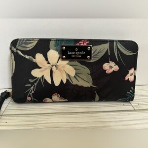 Kate Spade floral zip around wallet